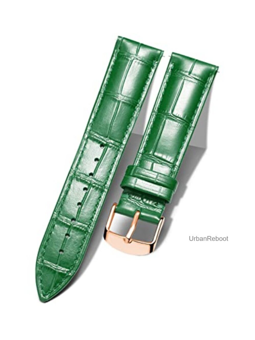 Genuine Calfskin Leather Watch Band Crocodile Pattern Quick Release Replacement